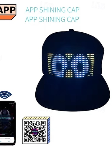  flerspråklig bluetooth led smart cap tilpasset bluetooth hatt mobilapp kontroll redigering led-skjerm hatt led lampe ord