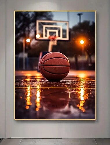  poster moderno su tela con tema nostalgico di basket - arte murale senza cornice adatta per la decorazione di camera da letto e soggiorno