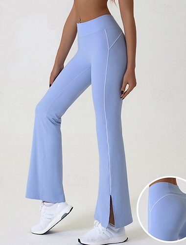  Dames Uitlopende broek Yoga legging Buikcontrole Hoge taille Sportschool Training Sportschoenen Kleding Onderlichaam Zwart Roze Blauw Herfst Sport Sportkleding Strakke pasvorm