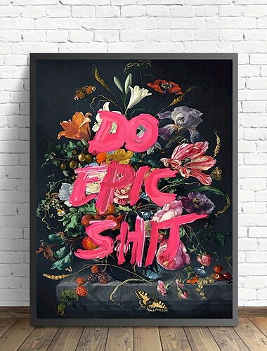  Pictură imprimată 1 buc. pânză neînrămată, artă murală „fă rahat epic”, poster estetic, decor pentru casă, cadou ideal pentru prieteni, perfect pentru living, dormitor, birou, bar, decor de perete,