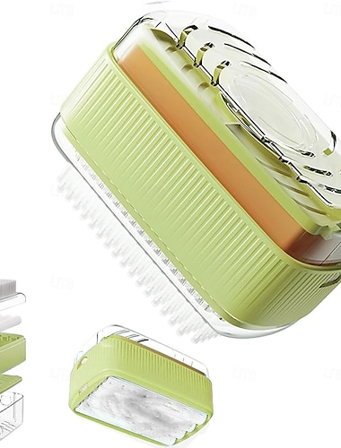  scatola multifunzionale per la schiuma del sapone con rullo&amp;Spazzola per la pulizia dei vestiti con impugnatura in plastica a coste, ideale per la pulizia del bucato.&amp;igiene personale,
