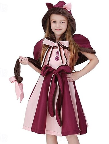  Alice in Wonderland סיפור מעשייה חתול צ'שייר שמלות תחפושות דמויות מספרי סיפורים סגנון חמוד תחפושות משחק של דמויות מסרטים for בנות בגדי ריקוד ילדים האלווין (ליל כל הקדושים) קרנבל יום הספר העולמי