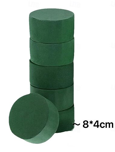  6 stuks nat en droog steekschuim met hoge dichtheid, decoratiemateriaal voor boeketten, houdt bloemen vers en veilig, professionele benodigdheden voor bloemsierkunst met een natuurlijke textuur
