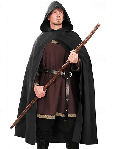  Retro / vintage Kostymer i middelalderstil Renessanse Kappe Viking Ranger Kostyme Herre Dame Viking Halloween Karneval Ytelse LARP Voksne Kappe