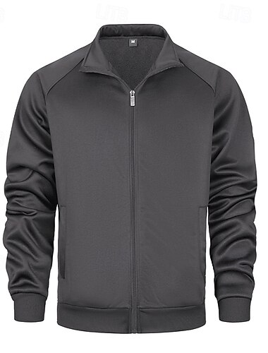  Ανδρικά Μπουφάν fleece Casual Jacket Διακοπές Καθημερινά Ικανότητα να αναπνέει Τσέπη Άνοιξη Φθινόπωρο Σκέτο Μοντέρνα Κλασσικό Όρθιος Γιακάς Κανονικό Μαύρο Χακί Πράσινο Χακί Γκρίζο Σακάκια