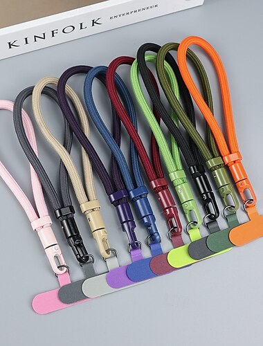  Nuovo cordino per appendere il cellulare con cinturino da polso regolabile, design corto e minimalista, clip girevole a 360 gradi, cinturino anti-perdita