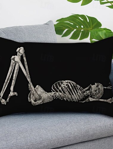  Halloween dekorative ryggputetrekk 1 stk mykt firkantet putetrekk til soverom stue sofa sofa stol