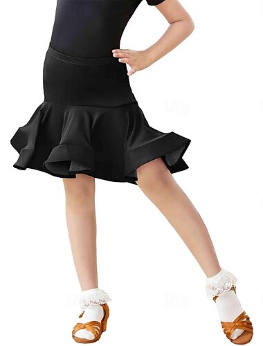  asymetryczne spódnice typu fishtail hip latino ballroom dla dziewcząt tańczących salsę tango sambę