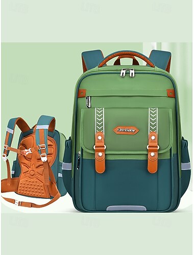  Zaino ergonomico impermeabile per bambini con cinturino pettorale, traspirante e resistente alla pressione, grande capacità multiscomparto, design elegante con colori a contrasto, adatto per andare a scuola