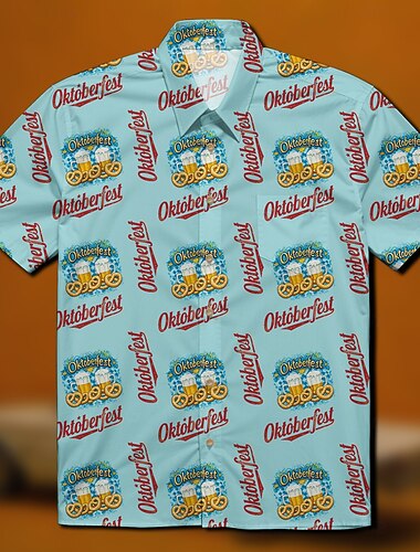  Oktoberfest Bier Brezel Hawaii-Hemden Aloha-Hemd Bayerisch München Deutsch Grafik Für Herren Erwachsene Karneval Oktoberfestbier 3D-Druck Urlaub Party