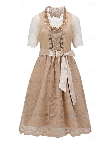  Oktoberfest Vestidos Falda acampanada Mucama bávaro Alemán Munich prados Mujer Fiesta Festival de Cerveza Paño de estilo tradicional