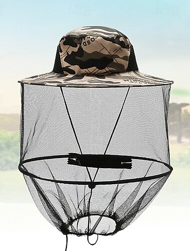  Cappello da sole Cappello a secchiello Cappello Mimetico Fantasia/motivo Protezione Solare Repellenti anti-insetti Estate Rete Unisex Pesca Attività