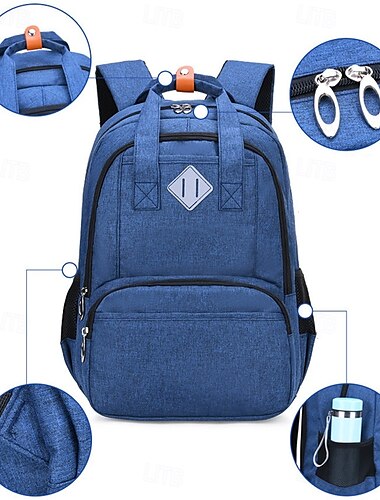  Bambini Ragazzi Ragazze Zaino Zaino scolastico Zaino Funzionale Scuola Quotidiano Poliestere Regolabile Grande Capacità Impermeabile Cerniera Nero Rosso Blu