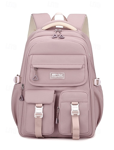  Vannavvisende ryggsekk for tenåringer med flere lommer – reise- og skoleveske med stor kapasitet, bagasjestropp, justerbare stropper, stilig unisex-design
