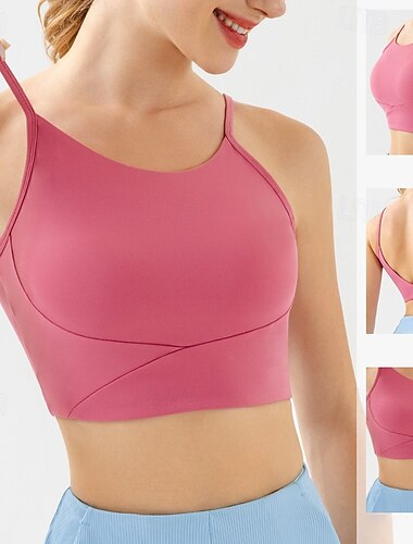  Per donna Canotte da allenamento Reggiseno sportivo Intimo / Maglia Intima Supporto medio Traspirante Senza fili Imbottito Colore Solido / Tinta Unita Sport Abbigliamento sportivo Rosa Viola Palestra