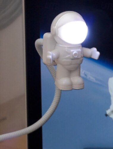  1 mini lampada da lettura USB regolabile per astronauta, con protezione per gli occhi, con interruttore, per tastiera da astronauta, luce di riempimento, atmosfera creativa, luce a LED, dormitorio,