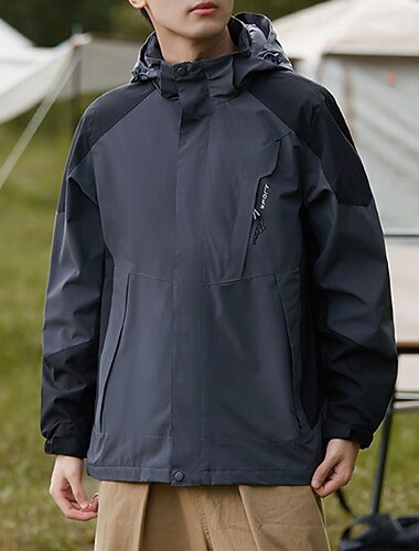  Herre Softshell jakke Trekking-jakke Hardshell jakke Udendørs Vandtæt Vindtæt Vandretøj Vandretøj Forår Efterår Toppe Jagt Camping / Vandring / Grotteudforskning Rejse Patchwork Sort Hvid Blå