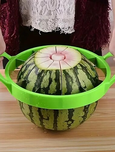  Taglia e affetta anguria, strumento facile per affettare e tagliare a cubetti l'anguria, aiutante da cucina per tagliare la frutta e ottenere pezzi di anguria perfetti