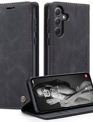  telefon fodral Till Samsung Galaxy A56 A36 A26 A16 A06 A55 5G A35 5G A25 A15 A24 Fällock Stöd Stötsäker TPU PU läder