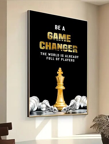  poster su tela senza cornice "Diventare un giocatore che cambia le regole del gioco" - arte murale moderna in soggiorno e poster per il soggiorno