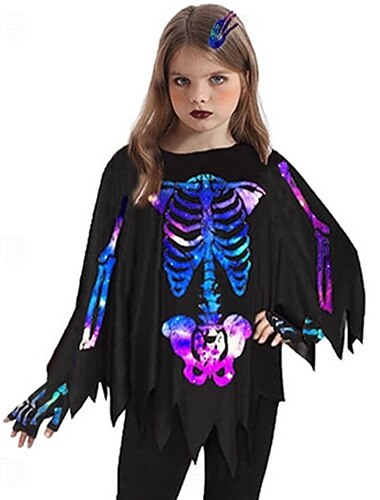  Totenkopf Karneval Umhang Kostüm Cosplay Halloween Kinder Erwachsene Herren Damen Jungen Halloween Karneval Leistung Party Einfaches Karnevalskostüm Verkleiden