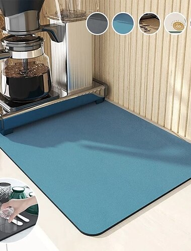  Superabsorberande diskmatta i köket, koppmatta, snabbtorkande, halkfri, lätt att rengöra, skyddar köksbänkskivan från vatten, värme och spill