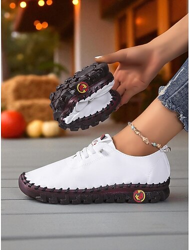  Rote Loafer aus weichem Kunstleder für Damen – flexible Slipper zum Hineinschlüpfen und für Freizeitausflüge, Reisen und Wochenend-Einkäufe