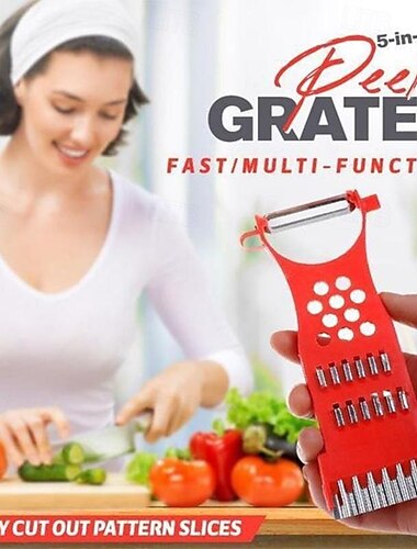  5 in 1 dunschiller rasp multifunctionele keukentool voor het raspen, snijden, raspen en schillen van groenten handige groentesnijder voor aardappelen, wortels, komkommers en meer
