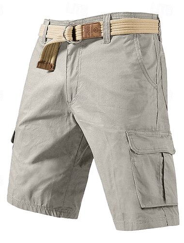  Per uomo Pantaloncini cargo Shorts Shorts da Spiaggia Pantaloncini casual Multi-tasche Gamba Dritta Tinta unica Lunghezza al ginocchio All'aperto Casuale Quotidiano Vacanza Stile Classico Nero Verde