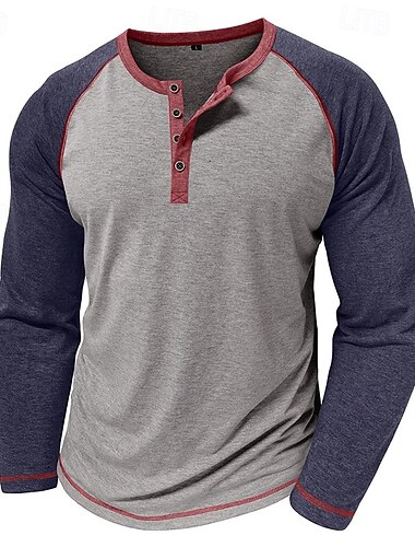  Herren Henley Hemd T-Shirt Baseball-T-Shirt Kurzarm Farbblock Designer Basic Böhmische Raglanärmel Henley Outdoor Lässig Täglich Sommer Herbst Schwarz Marineblau Blau Henley T-Shirt