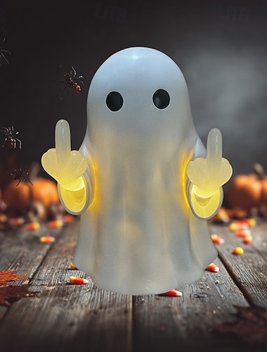  1 pc halloween geist mittelfinger leuchtende nachtlicht veranda schlafzimmer balkon atmosphäre dekoration anhänger licht
