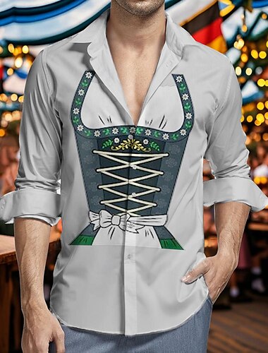  Oktoberfest Olut Dirndl-tuloste Hawaii paidat Havaijilaispaita baijerilainen München Saksa Kuvitettu Käyttötarkoitus Miesten Aikuisten Karnevaali Oktoberfest-olut 3D-tulostus Loma Juhla
