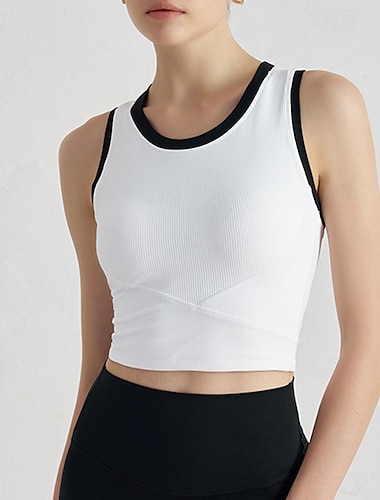  Mulheres Sutiã Nadador Regata curta de ioga Sutiã Esportivo Roupa-Interior Sustentação Média Sem Fio Acolchoado Cor Sólida / Simples Esporte Roupas Esportivas Rosa Claro Azul Claro Pilates Corrida
