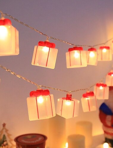  1 stk. 3m-20leds julegaveeske lyslenke aaa-batteriboks usb dobbeltfunksjon innendørs og utendørs restaurant fest festival atmosfære dekorativ lyslenke