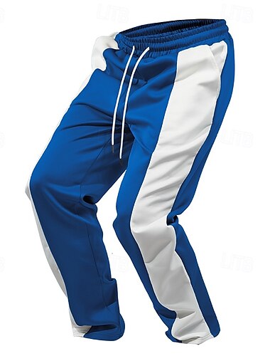  Men's Sweatpants Joggers Trousers Casual Pants Running Pants Elastic Waist Drawstring Straight Leg Plain Comfort Full Length Outdoor Casual Daily Fashion Classic Style Black Blue