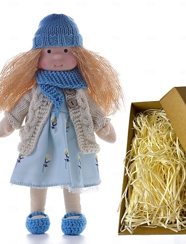  bambola waldorf con corpo in cotone, bambola artista, mini bambola fatta a mano, fai da te (accessorio orso non incluso) per regali di natale