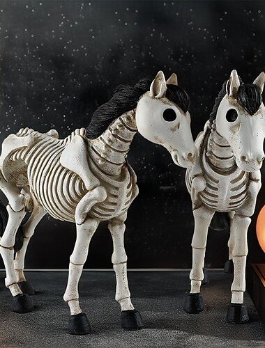  statua di cavallo scheletro, raccapricciante scheletro di animali di Halloween, novità di Halloween, fattoria di scheletri
