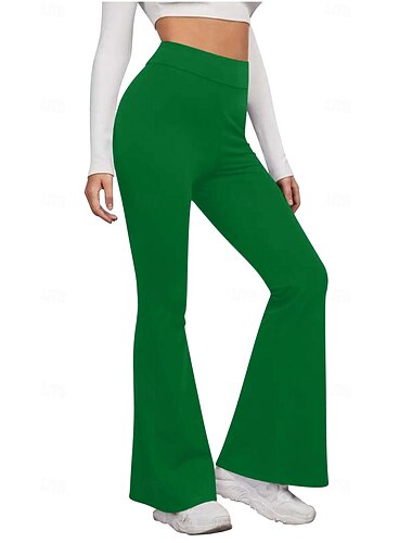  Femmes Jambe large Chinos Occasionnel Longueur mollet Naturel Uni in in france they say Pontalon wide leg Confortable Respirabilité Décontracté Quotidien Noir Blanche Jaune Rose Printemps Automne