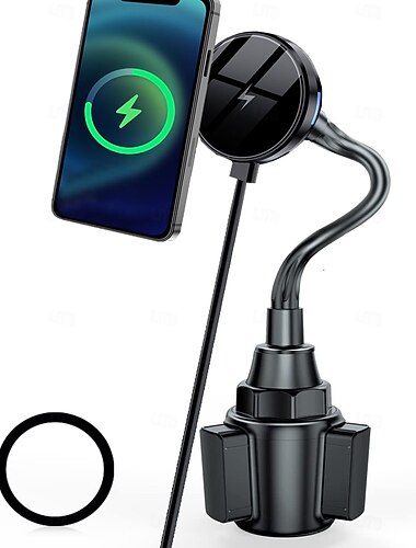  Ulepszona ładowarka Magsafe do uchwytu na kubek, ładowarka samochodowa Magsafe 15 W, szybkie ładowanie z regulowaną szyjką dla iPhone'a 16 15 14 13 12 Pro Max Plus Mini, etui Magsafe
