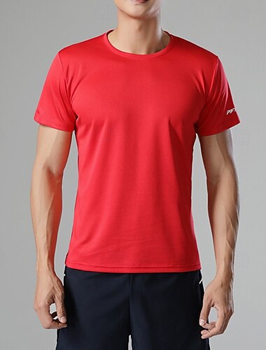  Herr Performance skjorta Sport-t-shirt Kortärmad Rund hals Överdelar Utomhus Snabb tork Svettavvisande luktdämpande Andningsfunktion Polyester Svart Vit Gul Fiske Tennis Löpning