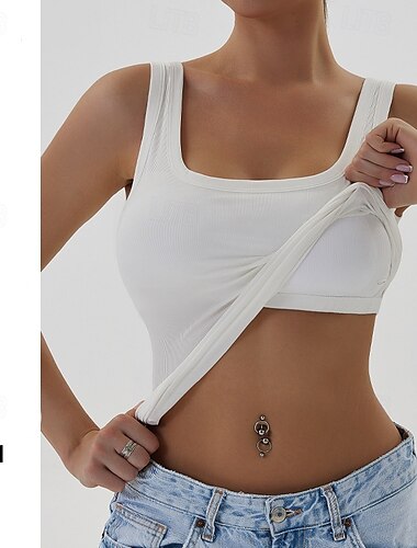  Per donna Canotte da allenamento Reggiseno sportivo Intimo / Maglia Intima Supporto medio Traspirante Senza fili Imbottito Colore Solido / Tinta Unita Sport Abbigliamento sportivo Nero Bianco