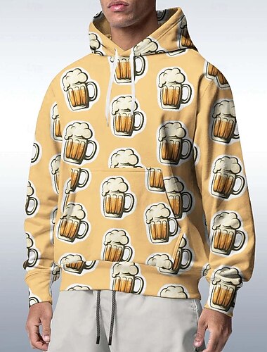  オクトーバーフェスト ビール パーカー Pullover バイエルン ミュンヘン ドイツ語 グラフィック柄 用途 カップル用 男性用 女性用 成人 カーニバル オクトーバーフェスト 3Dプリント パーティー カジュアル／普段着