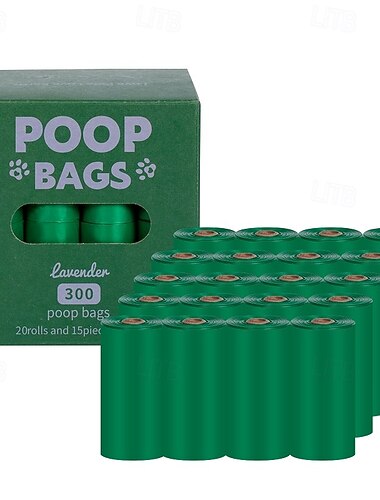  nieuwe milieuvriendelijke, recyclebare hondenpoepzak, draagbare opbergzak met handsfree clip, huisdierpoepzak, 20 rollen