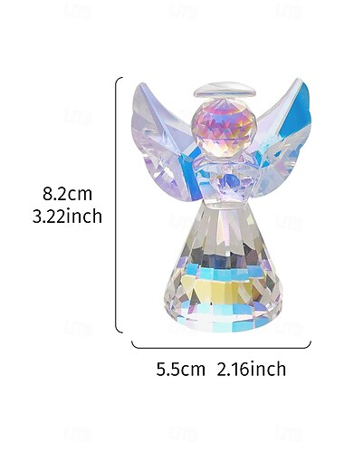  Crystal Angel Heart and Cross Prism Ornament, Creative Glass Sun Catcher Decoration for Windowsill, Office Desk, Bookshelf or Display Window Decor