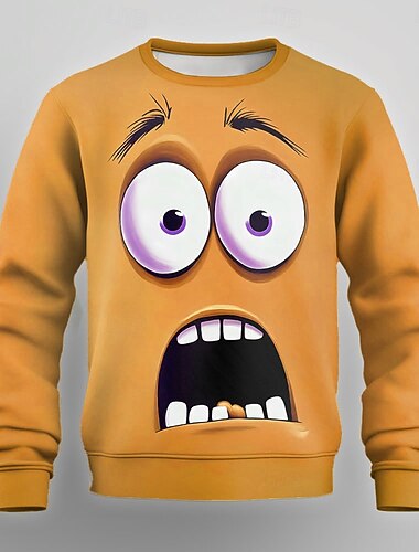  Men's Cartoon 3D Sweatshirt Sweatshirt Long Sleeve Sweatshirt Crew Neck Casual Punk & Gothic Digital Print Party Streetwear Graphic All Seasons