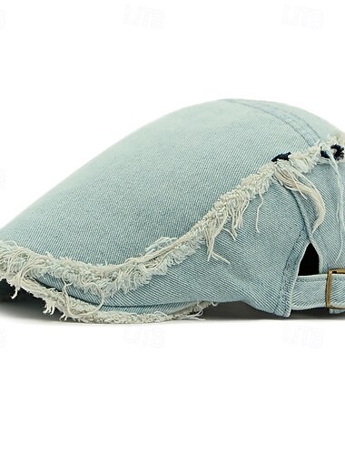  Herre Flad kasket Ascot Hat Newsboy Hat Blå Dybblå Denimstof Mode Afslappet Gade Daglig Vanlig Justérbar Solcreme Åndbart