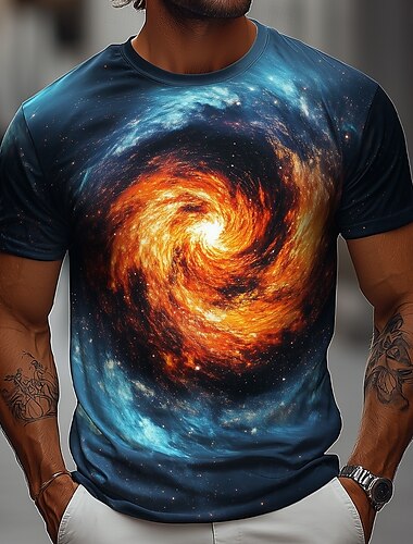  Per uomo Illusione ottica Universo 3D Maglietta Manica Corta maglietta Stampa 3D Girocollo Camicia Esagerato Designer Feste Streetwear Casuale Blu 3# Blu 2# Blu 1# Estate Primavera Tutte le stagioni