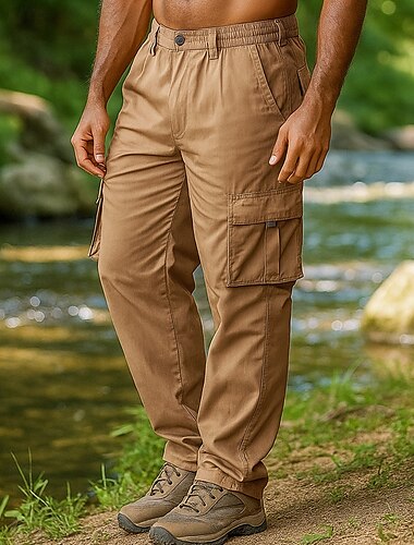  Hombre Pantalones cargo Pantalones para senderismo Al aire libre Ajuste regular Impermeable Resistente al Viento Prendas de abajo Bolsillo Negro Verde Ejército Camping / Senderismo Corriendo S M L XL