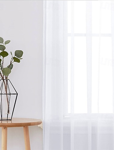  záclonové závěsy moderní minimalistické dvoupramenné polyesterové záclony ve venkovském stylu - průhledné &látkové závěsy do obývacího pokoje, ložnice a pracovny