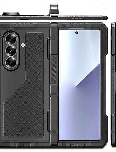  телефон Кейс для Назначение SSamsung Galaxy Z-образный сгиб 7 Z-сгиб 6 Z Fold 5 Z Fold 4 Кейс на заднюю панель со стендом Защита от удара Ретро Геометрический рисунок броня pet